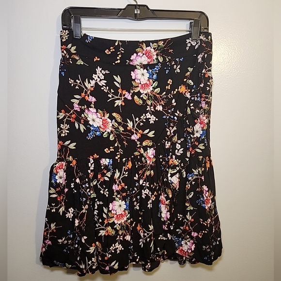 A New Day Floral Black Skirt Large - Picture 1 of 5